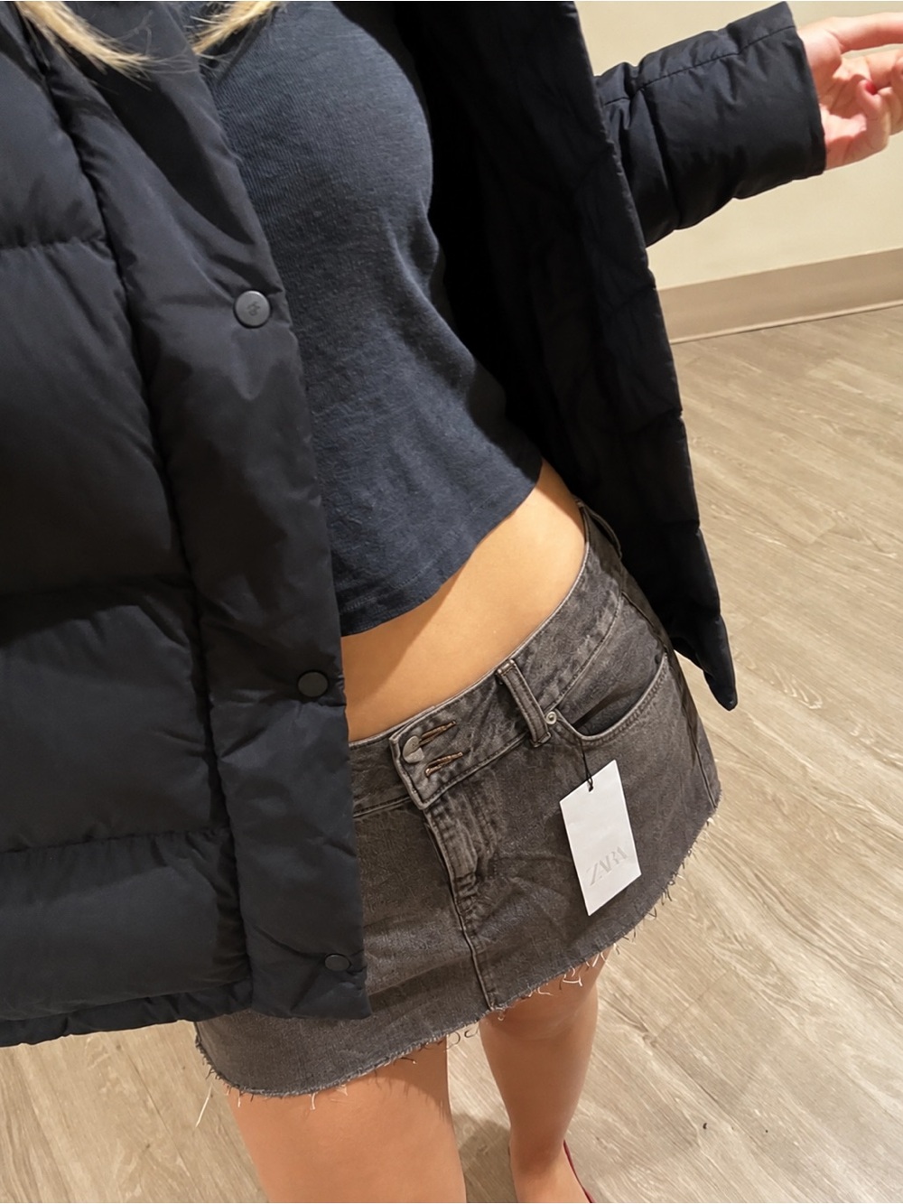 Zara Trf Colored Denim Mini Skirt brown